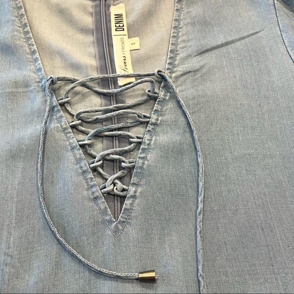 Lovers + Friends Denim Soft Lace Up Dress! - Picture 6 of 8